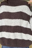  Big Softie Block Stripe Cap Sleeve Knit Top Chocolate Mocha /15=